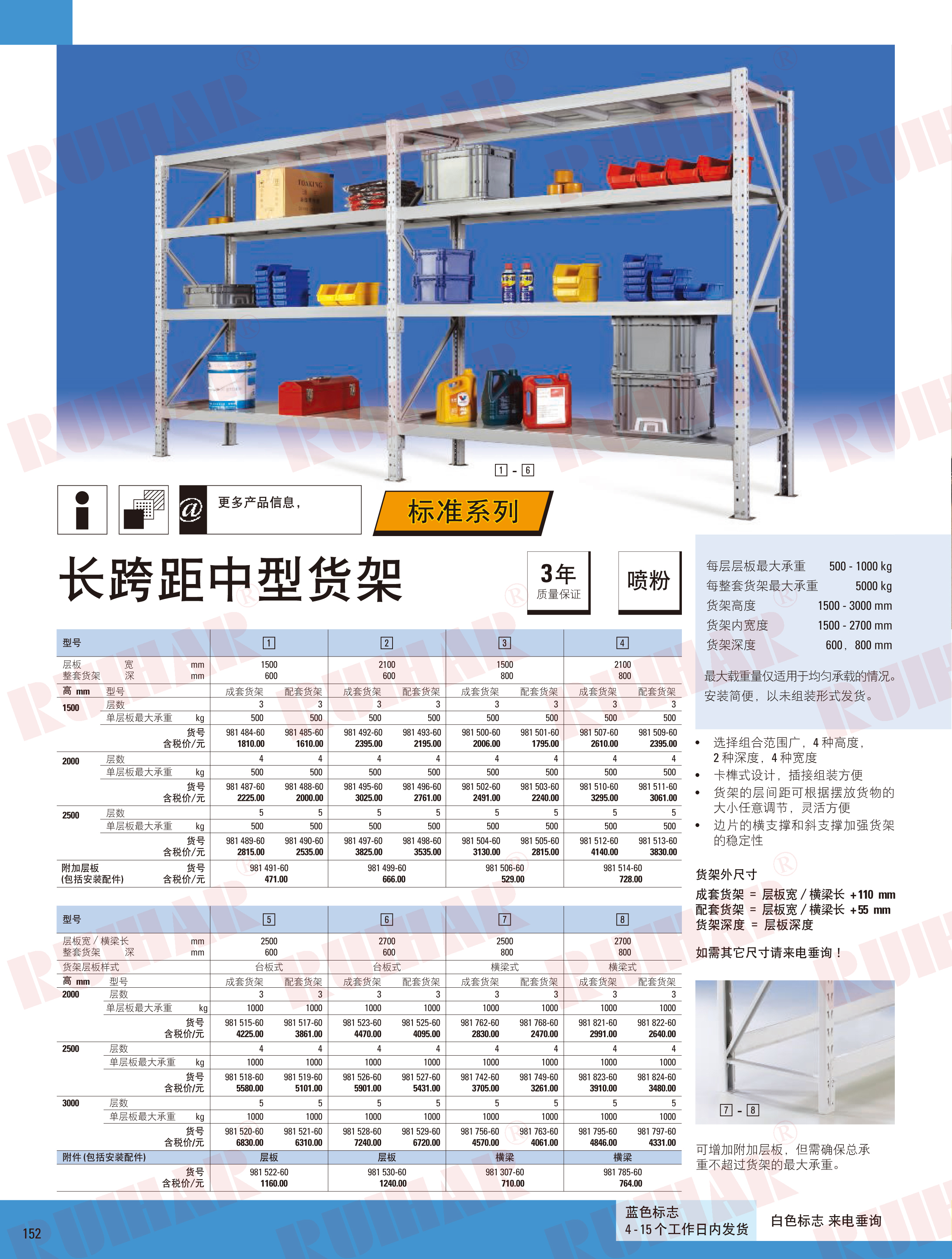 長跨距中型貨架