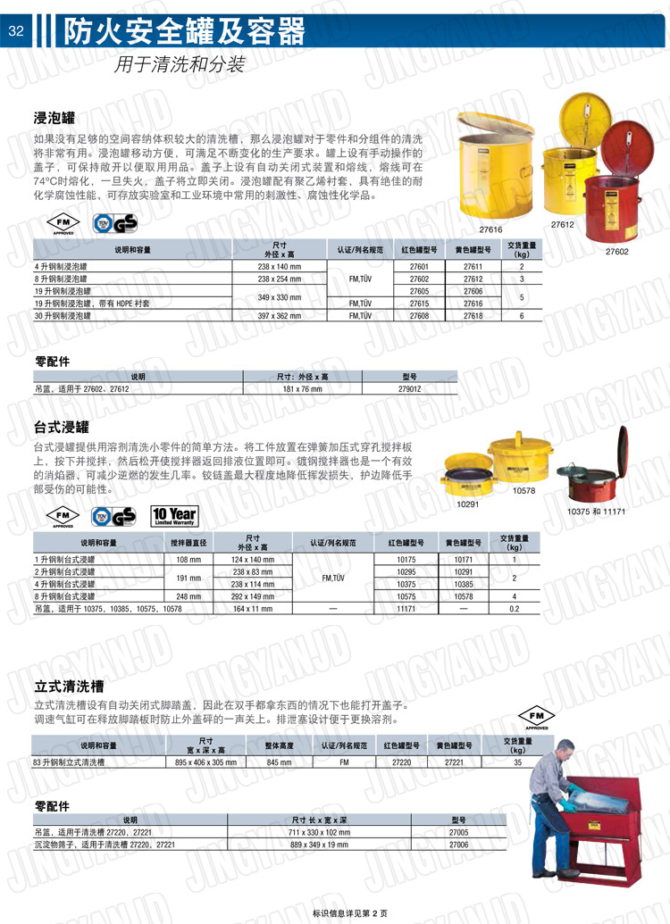 美國(guó)杰斯瑞特，justrite，臺(tái)式浸泡罐，立式清洗槽，清洗罐