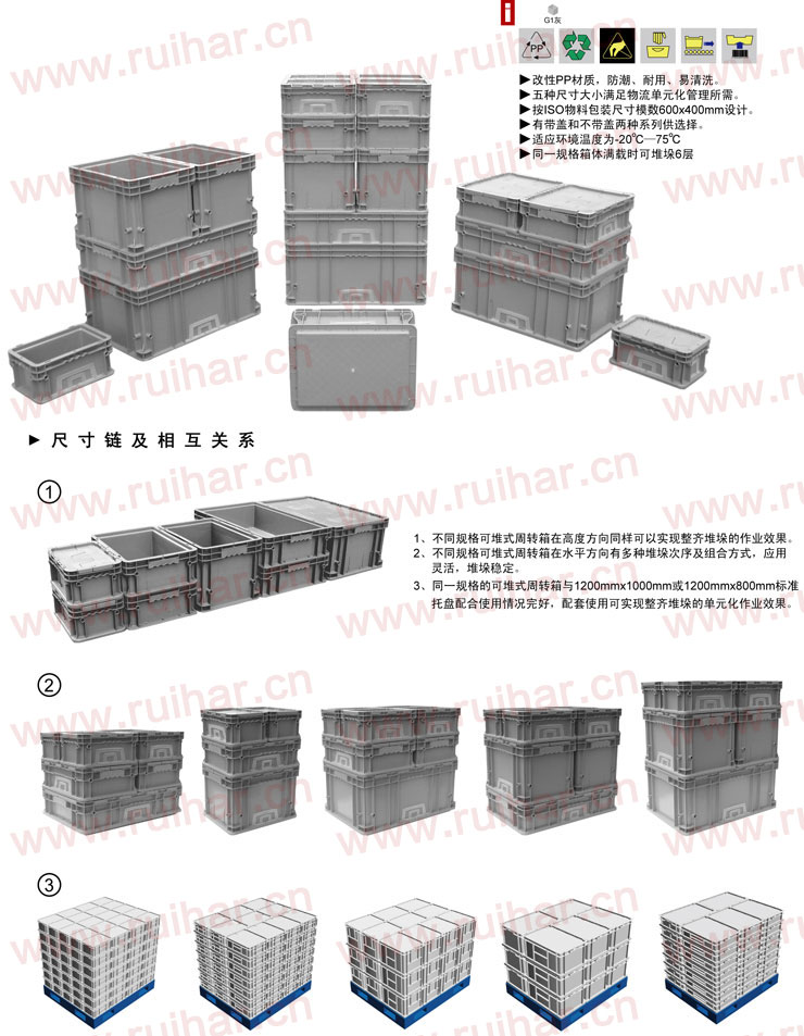 不帶蓋可堆式周轉箱,PLC-993AD,ASP-993ED,02009,09031,600x400x220